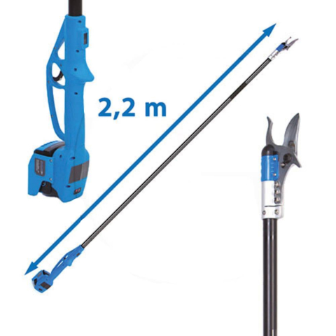 Casa si Gradina - Foarfeca cu tija fixa 2.2 m si acumulator, Archer A9728-22, 18V, 2 x 4Ah, Ø max. 40 mm