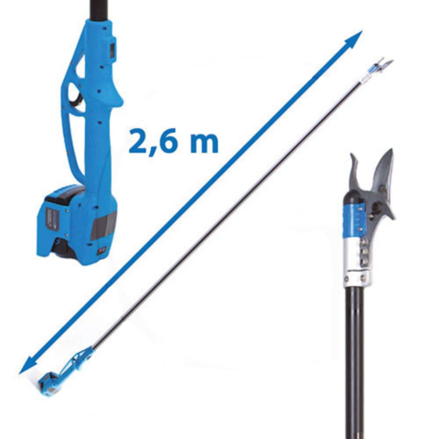 Casa si Gradina - Foarfeca cu tija fixa 2.6 m si acumulator, Archer A9728-26, 18V, 2 x 4Ah, Ø max. 40 mm