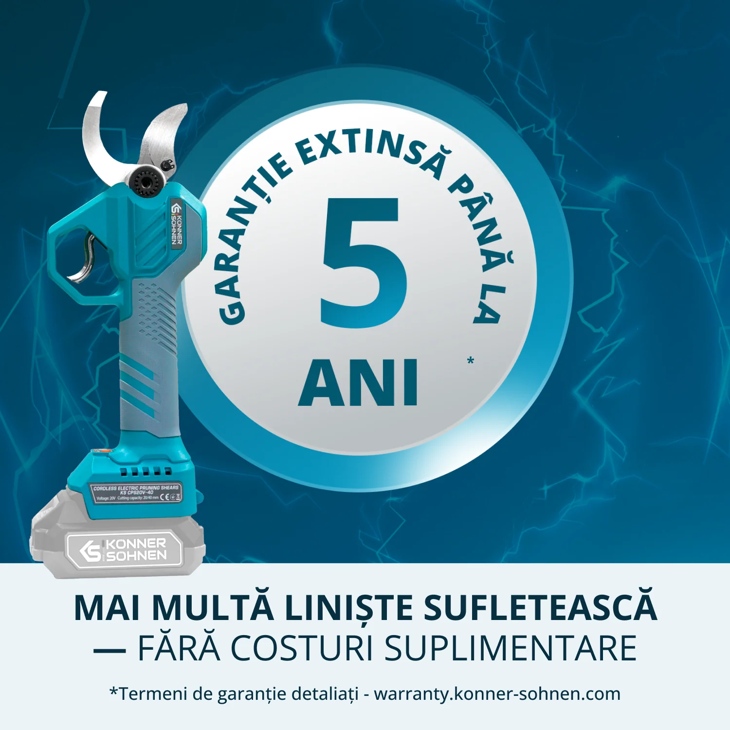 Foarfeca de gradina cu acumulator Konner & Sohnen KS CPS20V-40 CASE, 20 V, 2 Ah, max. 40 mm [9]