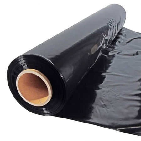 Unelte de gradinarit - Folie mulcire, antiburuieni, neperforata RURIS 15050, polietilena, negru, 15 microni, 1 x 50 m