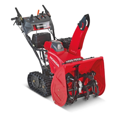Casa si Gradina - Honda HSS 760 A ETD - Freza de zapada pe senile pentru zapada adanca  Freza de zapada adanca Honda HSS 760 A ET este o freza de zapada pe senile ideala pentru spatii mari cu ninsori frecvente, miscand 46 tone de zapada pe ora. Freza de zapada Honda, HSS 760 A ET este o freza de zapada alimentata de un motor Honda GX200, cu o capacitate a rezervorului de benzina de 3.1 litri pentru o putere neta de 4.3 kW.  Transmisia hidrostatica confera acestei freze de zapada pe benzina o manevrabilitate remarcabila, cu cel mai bun control posibil al vitezei masinii (0-3.96 km/h).  Cu un spiral reglabil pe inaltime, pentru o utilizare flexibila in functie de nevoile dumneavoastra, aceasta freza de zapada Honda de calitate profesionala este disponibila in urmatoarele versiuni: Honda HSS 760 A ET cu pornire manuala si Honda HSS 760 A ETD cu pornire electrica.  Caracteristici constructive:  Freza de zapada cu motor pe benzina Honda   Aceasta freza de zapada Honda HSS 760 A ET este o freza de zapada pe benzina echipata cu un motor Honda GX200 puternic si fiabil de 5.8 CP, la 3600 rpm si 4.3 kW. Acest motor de 196 cmc, conceput pentru a sustine sarcini de lucru pe santiere si industriale, ofera putere si performanta frezei de zapada Honda. Rezervorul de benzina are o capacitate de 3.1 litri.   Plug de zapada pe senile pentru zapada adanca    Pentru o tractiune mai mare, freza de zapada pe benzina HONDA HSS 760 A ETD este echipata cu senile de cauciuc pliabile si nu cu roti. De fapt, aceasta freza de zapada pe senile nu patineaza si nu aluneca, oferind utilizatorului un control amplu chiar si pe alei pietonale sau pe drumuri in panta. Senilele de cauciuc pliabile la temperatura scazuta permit modelului Honda HSS 760 A ETD sa aiba o aderenta sigura. Ambreiaj de directie prezent.  Freza de zapada cu transmisie hidrostatica Honda HSS 760 A ET, comparativ cu alte freze de zapada cu transmisie mecanica, se mandreste cu o transmisie hidrostatica care o face o freza de zapada pe benzina si mai eficienta. Transmisia hidrostatica confera o fluiditate mai mare miscarii frezei de zapada, permitand vehiculului sa se deplaseze cu o manevrabilitate mai mare in timpul lucrului: nu exista pauze cauzate de schimbarea vitezei.  Curata 46 t/h de zapada    Mutand 46 de tone de zapada pe ora, aceste freze de zapada Honda pot curata o suprafata de marimea a doua terenuri de tenis cu 30 cm de zapada in putin peste zece minute.  Reglare electrica a jetului Freza de zapada pe benzina Honda HSS 760 A ET are reglare electrica a jetului, cu o distanta maxima de aruncare a jetului de zapada de 15 m. Cu joystick de control al jgheabului pentru reglarea manuala a ejectiei zapezii.  Far LED Acest model de freza de zapada pe senile cu motor Honda GX 200 este echipat cu far LED pentru o manevrabilitate sporita.  Avantaje: Freza de zapada pe benzina Structura robusta Motor Honda GX 200 de 5,8 CP Transmisie hidrostatica Senile de cauciuc pliabile pentru o aderenta sporita Ambreiaj de directie Joystick pentru controlul jgheabului Zapada proiectata pana la 15 metri Faruri LED Calitate tehnica inalta  Date tehnice: Tip motor: in 4 timpi, OHV, 1 cilindru, racire cu aer Motor: HONDA GX200 Capacitate cilindrica: 196 cmc Putere motor: 4.3 kW / 5.8 CP @ 3600 rpm Combustibil: Benzina fara plumb Capacitate rezervor combustibil: 3.1 L Autonomie la sarcina maxima: 1.8 h Pornire: Electrica / Manuala, la sfoara Sistem de rulare: Senile Latime de lucru: 60.55 cm Inaltime de lucru: 55 cm Capacitate de curatare: 42 tone/h Distanta maxima de evacuare: 15 m Reglarea inaltimii frezei: Tija de ajustare Reglarea deflectorului de evacuare: Electrica Transmisie: Hidrostatica Sistem de virajare prin ambreiaj: Da Viteza de avansare: 0 - 3.96 km/h Nivel acustic garantat: 102 dB Dimensiuni (L x l x h): 1485 x 630 x 1105 mm Greutate: 115 kg