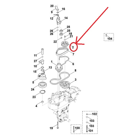 Fulie mers inainte Stihl HB 560, HB 585, HB 445.2 R, MH [3]