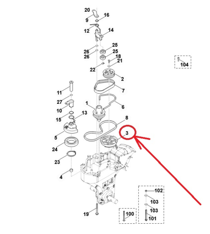 Fulie mers inapoi Stihl HB 560, HB 585, HB 685, MH [2]