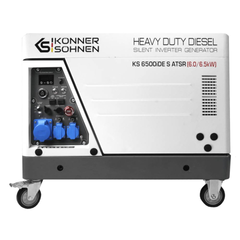 Generatoare de curent - Generator cu invertor diesel, insonorizat Konner & Sohnen KS 6500iDЕ S ATSR, 6.5 kW, monofazat, pornire electrica & telecomanda