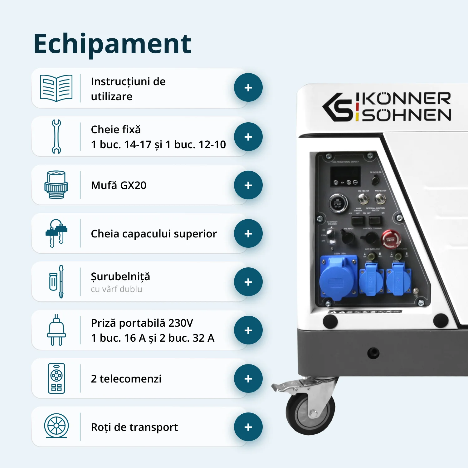 Generator cu invertor diesel, insonorizat Konner & Sohnen KS 6500iDЕ S ATSR, 6.5 kW, monofazat, pornire electrica & telecomanda [7]