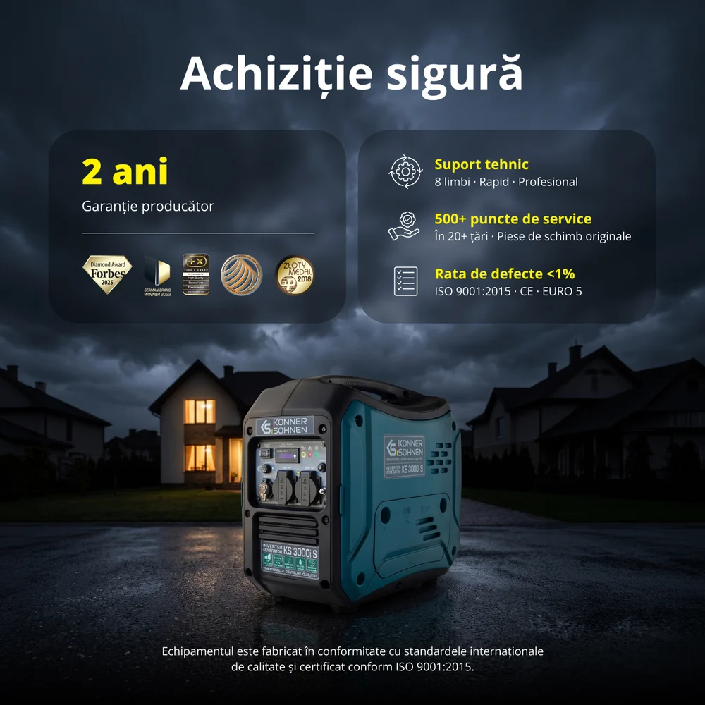 Generator cu invertor pe benzina Konner & Sohnen KS 3000i S, 3.3 kW, monofazat [8]