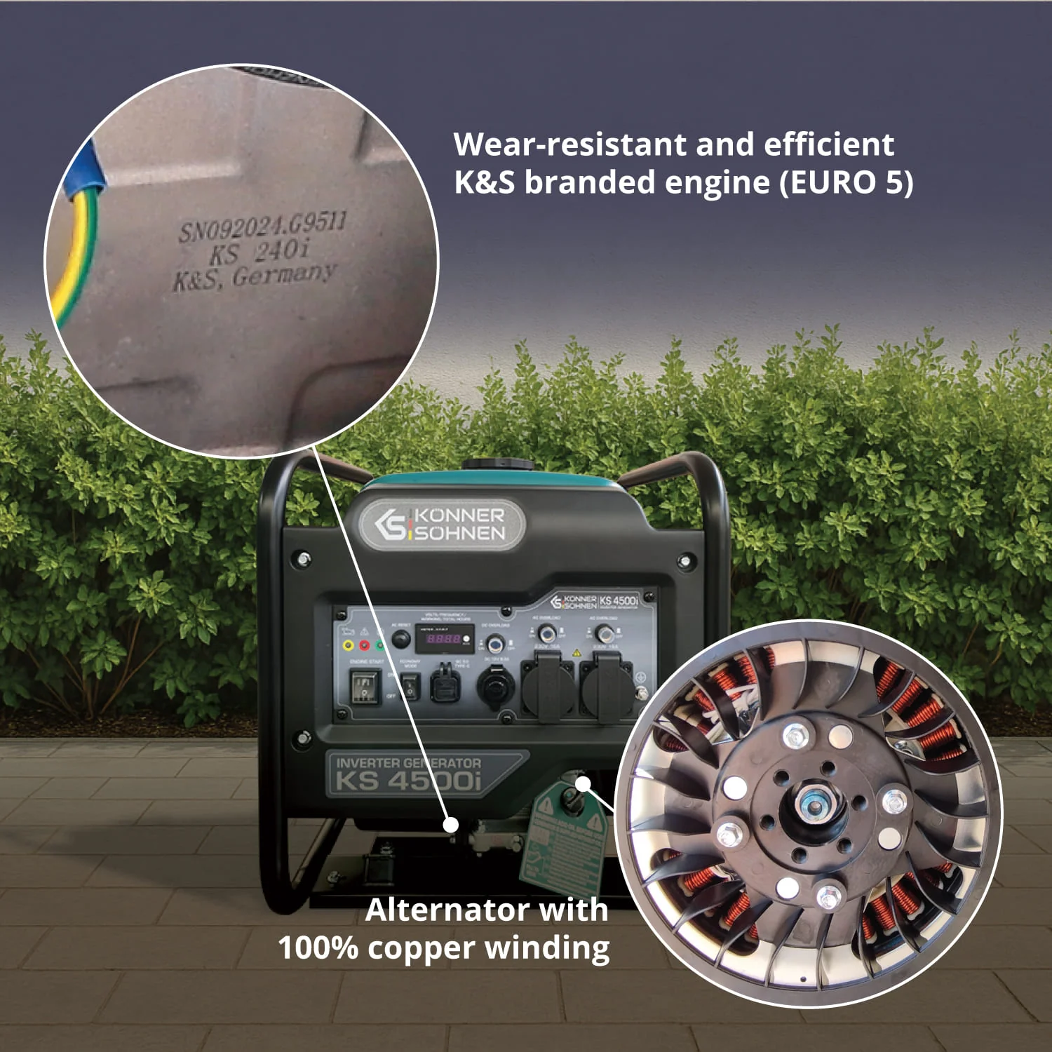 Generator cu invertor pe benzina Konner & Sohnen KS 4500i, 4.5 kW, monofazat [10]