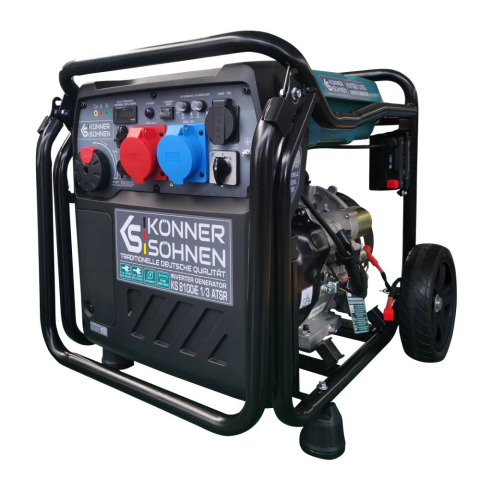 Generatoare de curent - Generator cu invertor pe benzina Konner & Sohnen KS 8100iE 1/3 ATSR, dual 8.5 kW, monofazat/trifazat, pornire electrica