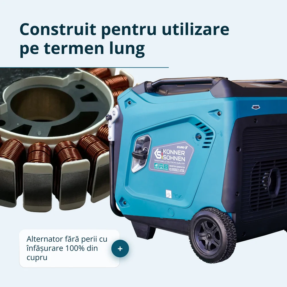 Generator cu invertor pe benzina Konner & Sohnen KS 9500iЕ S ATSR, 9.5 kW, monofazat, pornire electrica / telecomanda [7]