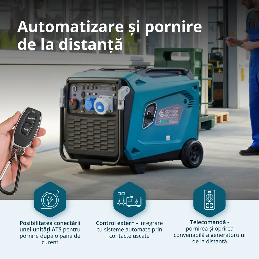Generator cu invertor pe benzina Konner & Sohnen KS 9500iЕ S ATSR, 9.5 kW, monofazat, pornire electrica / telecomanda [5]