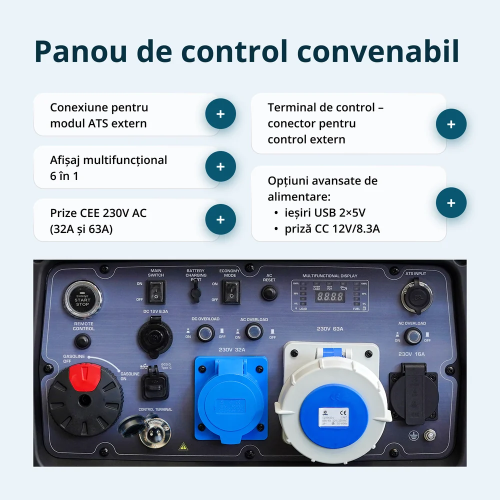 Generator cu invertor pe benzina Konner & Sohnen KS 9500iЕ S ATSR, 9.5 kW, monofazat, pornire electrica / telecomanda [6]