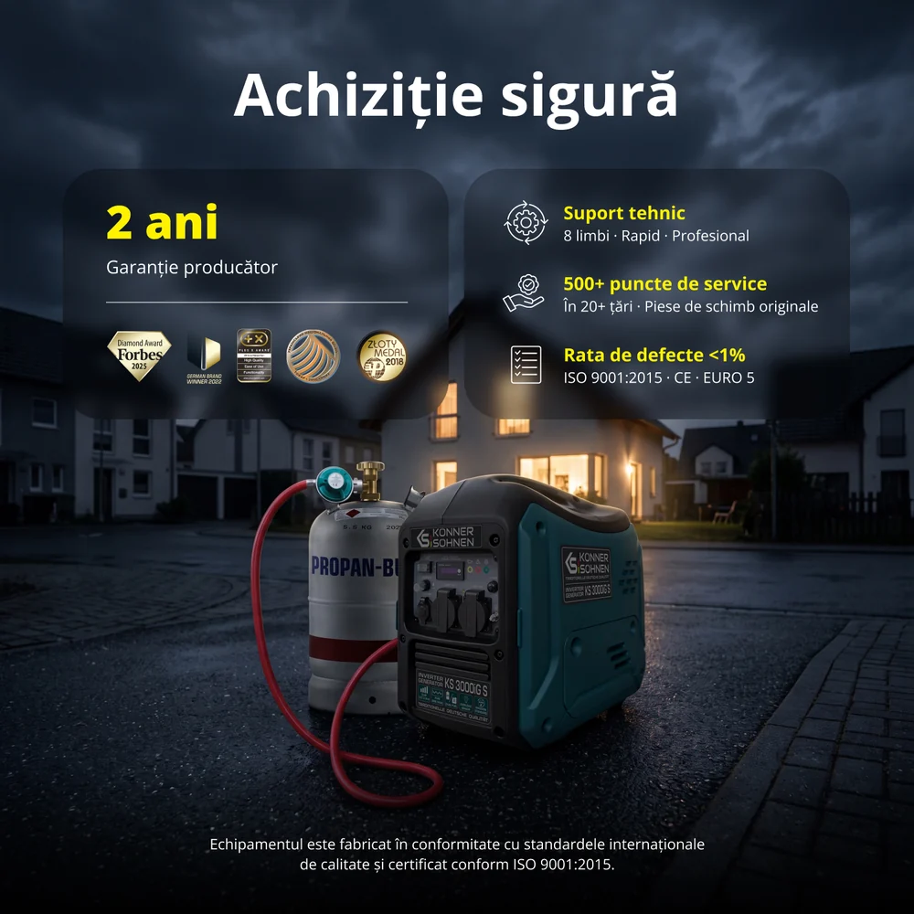 Generator cu invertor pe GPL/benzina Konner & Sohnen KS 3000iG S, 3.3 kW, monofazat [8]