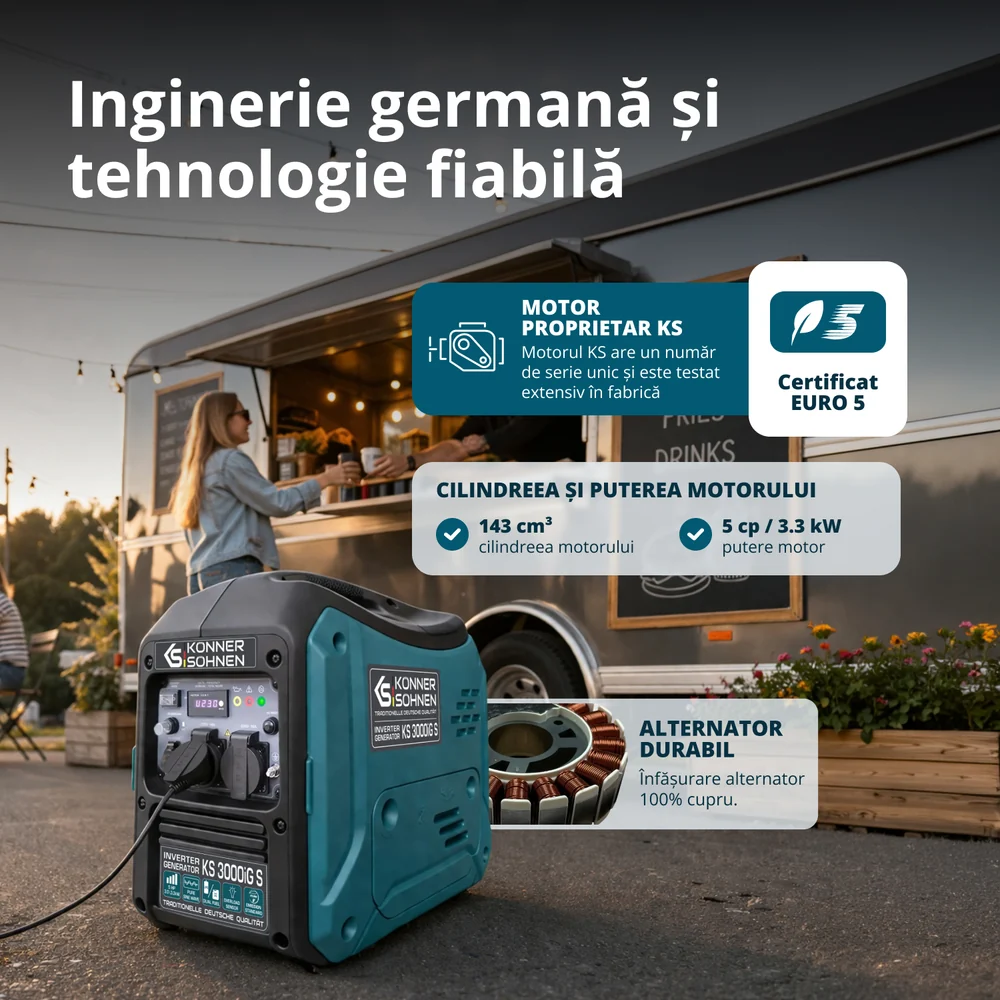 Generator cu invertor pe GPL/benzina Konner & Sohnen KS 3000iG S, 3.3 kW, monofazat [5]