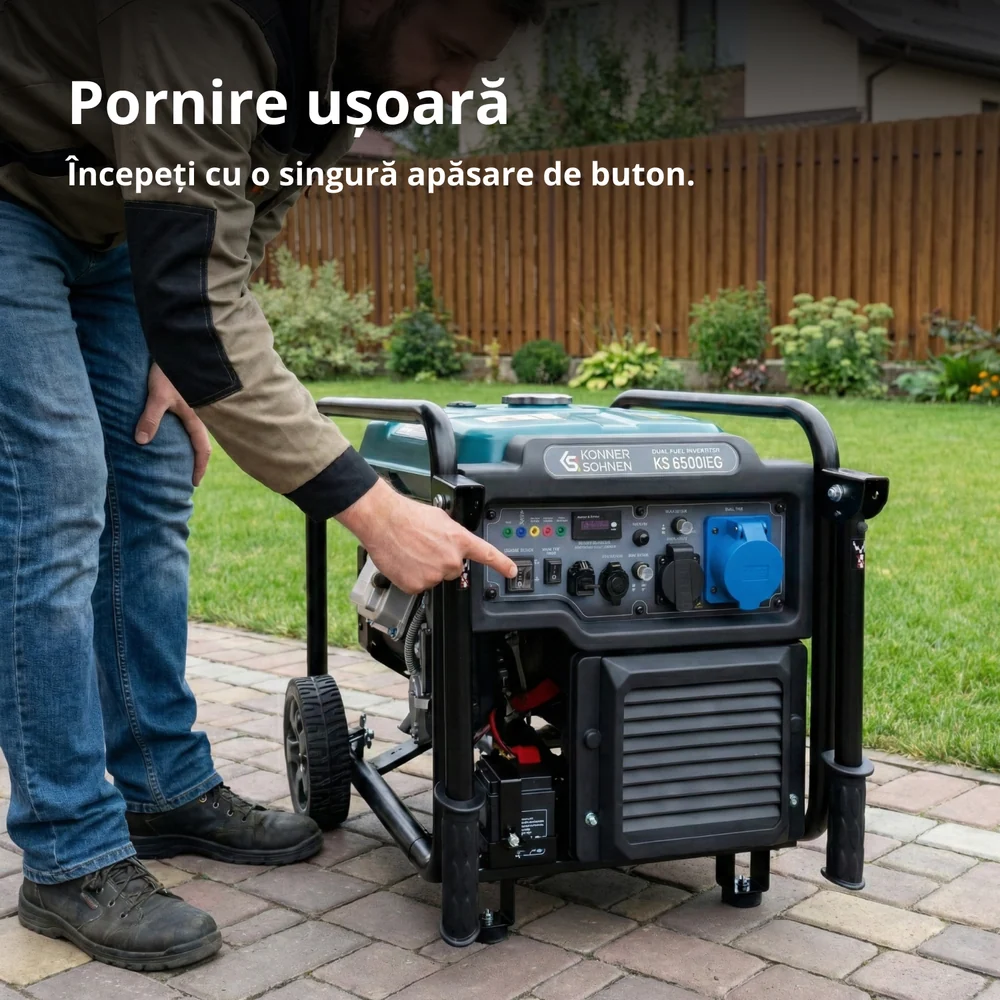 Generator cu invertor pe GPL/benzina Konner & Sohnen KS 6500iEG, 6.5 kW, monofazat, pornire electrica [4]