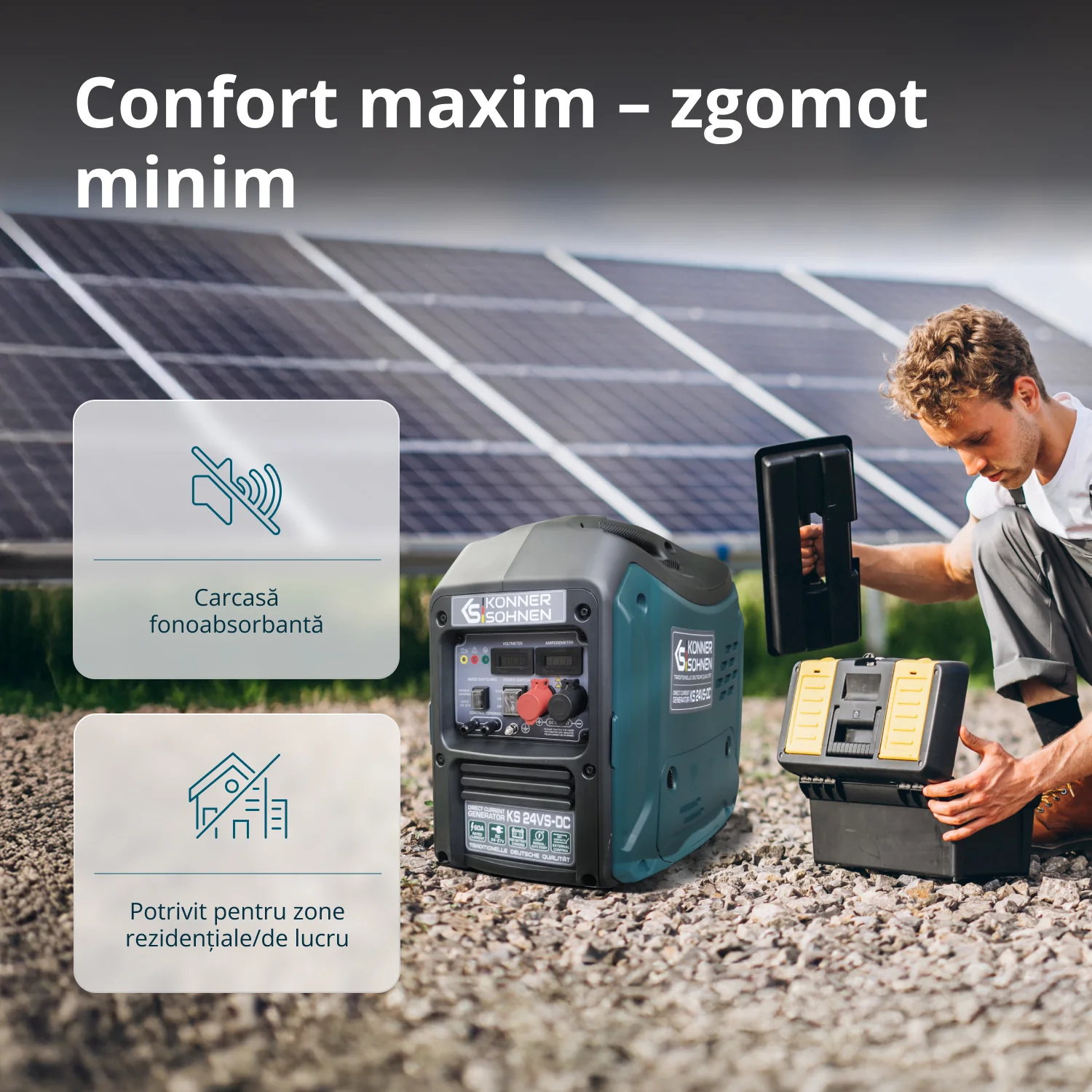 Generator de curent continuu Konner & Sohnen KS 24VS-DC, 1.6 kW, 24-27 V, 60A, pornire manuala/automata [8]