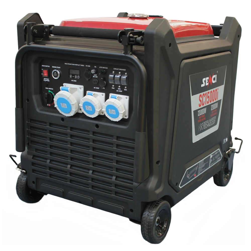 Generatoare digitale/Inverter - Generator de curent tip inverter, monofazat Senci SC-15000i, 13 kW, AVR, benzina, pornire electrica, insonorizat