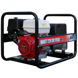 Generatoare pentru sudură - Generator de curent si sudura trifazat AGT WAGT 220 DC HSBE, 6.5 kVA, 220 A, benzina, pornire electrica