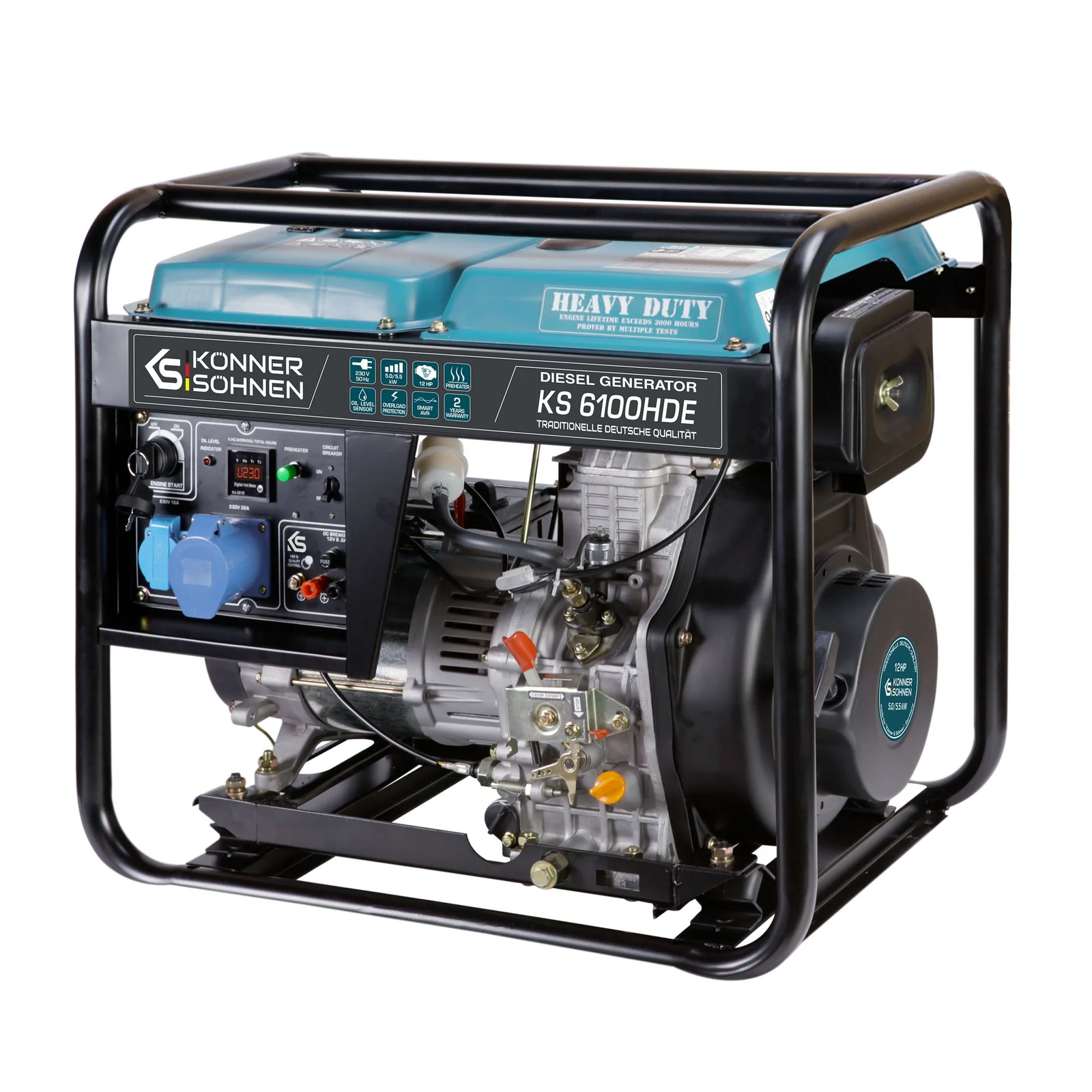Generator diesel Konner & Sohnen KS 6100HDE (EURO V), 5.5 kW, monofazat, AVR, pornire electrica [2]