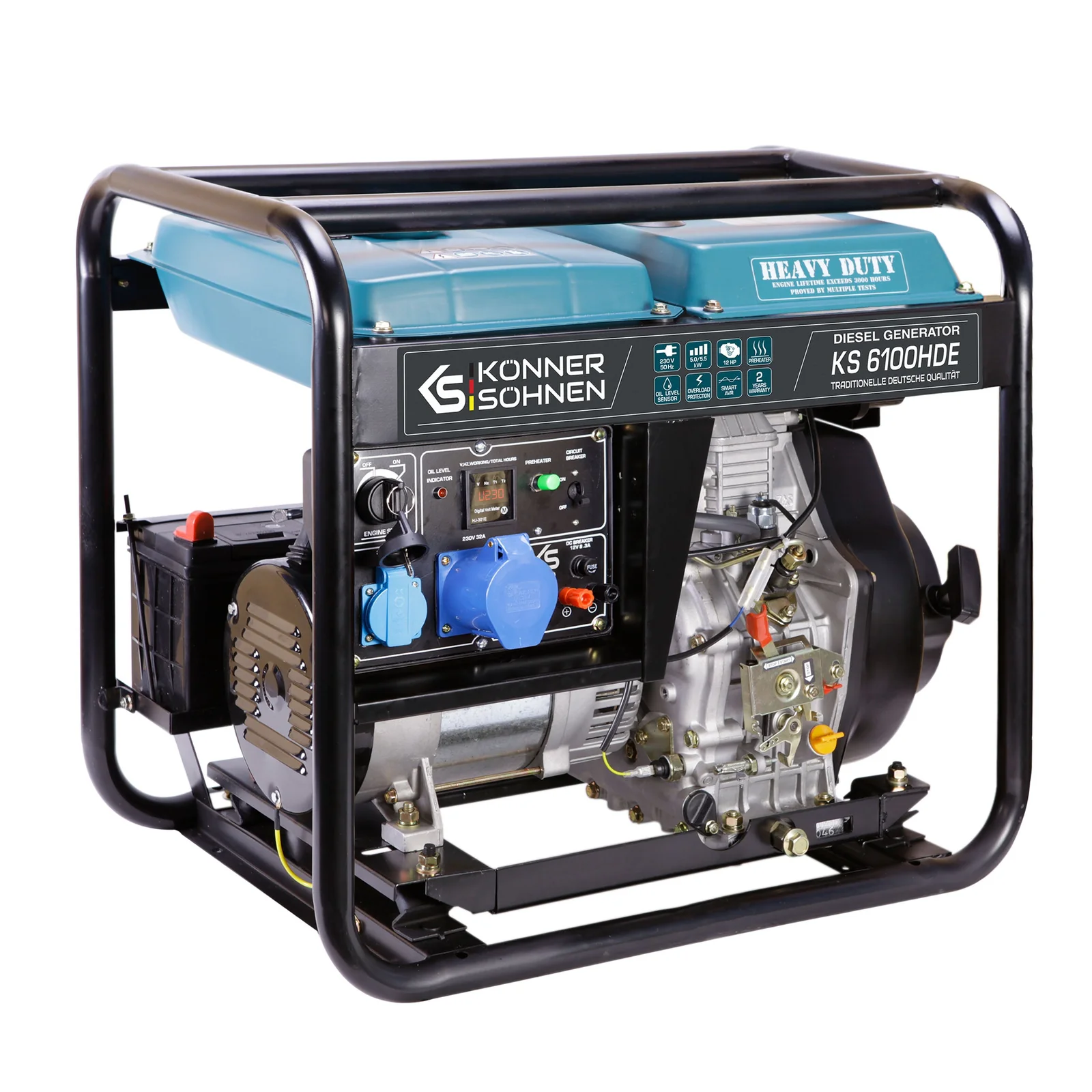 Generator diesel Konner & Sohnen KS 6100HDE (EURO V), 5.5 kW, monofazat, AVR, pornire electrica [1]
