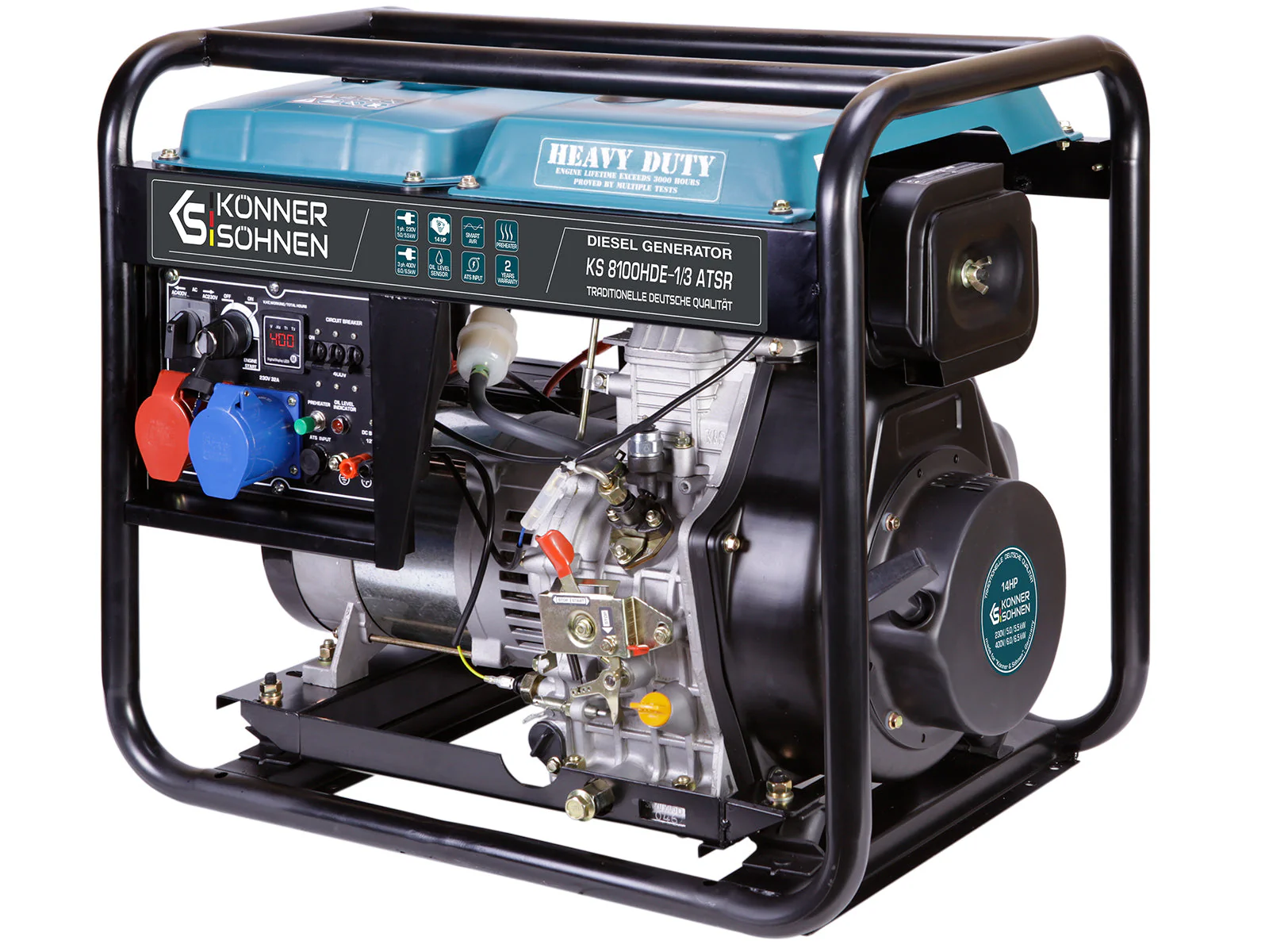 Generator diesel Konner & Sohnen KS 8100HDE-1/3 ATSR (EURO V), 5.5 kW (230V), 6.5 kW (400), AVR, pornire electrica [1]