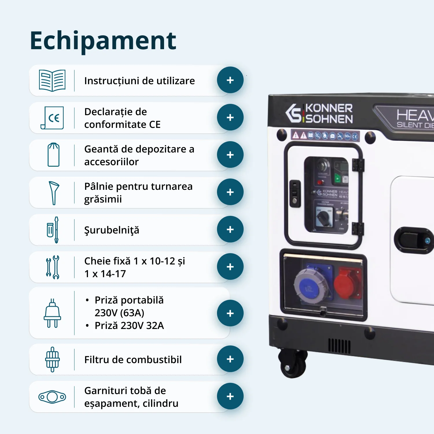 Generator insonorizat diesel Konner & Sohnen KS 16-1/3E, 16 kVA (230V), 20 kVA (400V), AVR, pornire electrica [7]