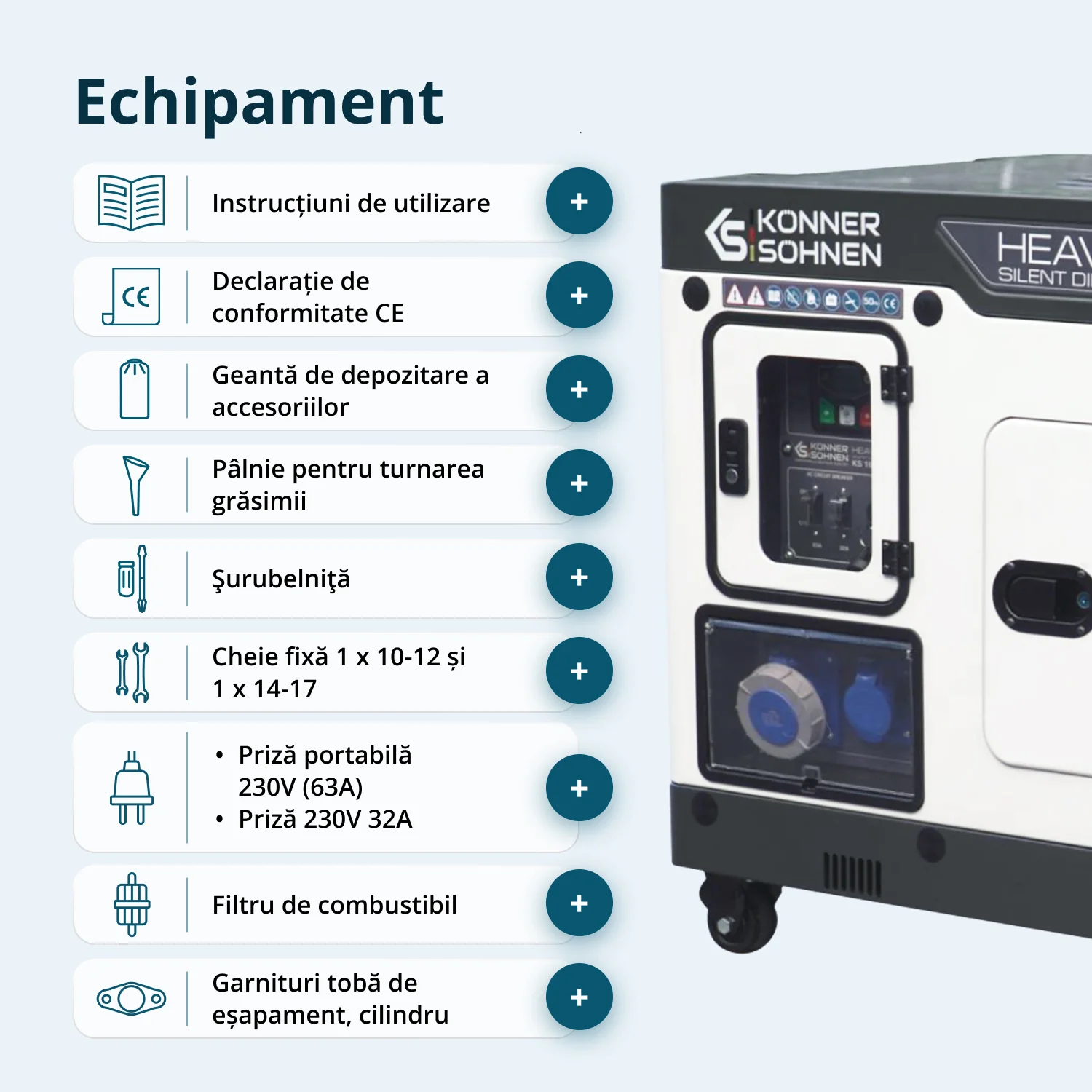 Generator insonorizat diesel Konner & Sohnen KS 16-1E, 16 kVA, monofazat, AVR, pornire electrica [6]