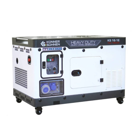 Generatoare insonorizate - Generator insonorizat diesel Konner & Sohnen KS 16-1E, 16 kVA, monofazat, AVR, pornire electrica