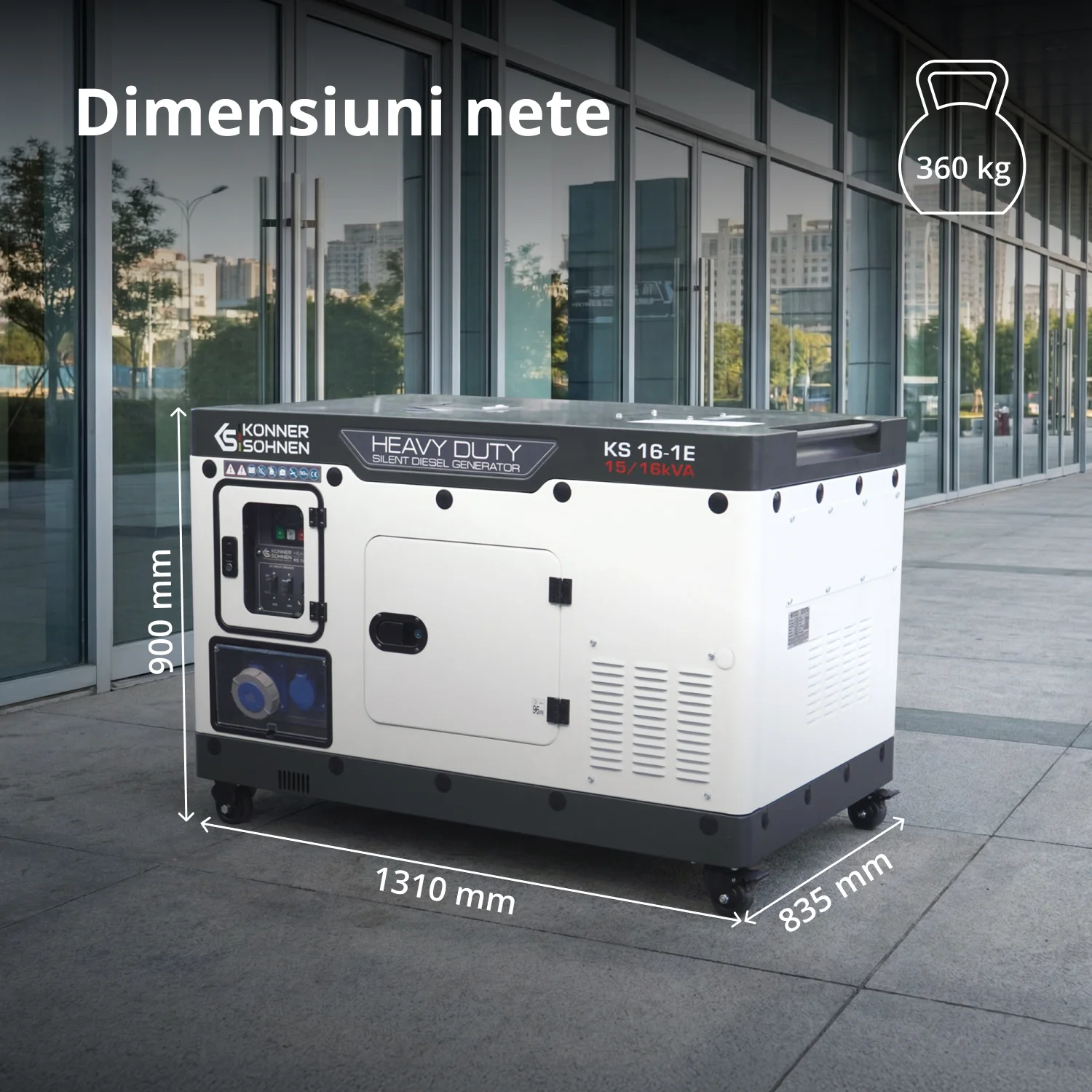 Generator insonorizat diesel Konner & Sohnen KS 16-1E, 16 kVA, monofazat, AVR, pornire electrica [7]