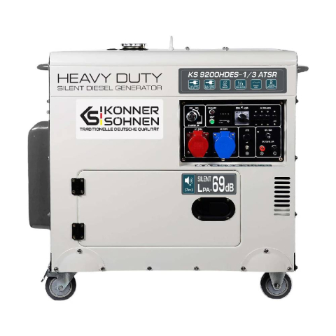 Generatoare insonorizate - Generator insonorizat diesel Konner & Sohnen KS 9200HDES-1/3 ATSR (EURO V), 6.5 kW (230V), 7.5 kW (400V), AVR, pornire electrica