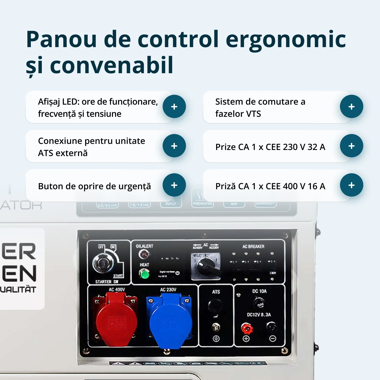 Generator insonorizat diesel Konner & Sohnen KS 9200HDES-1/3 ATSR (EURO V), 6.5 kW (230V), 7.5 kW (400V), AVR, pornire electrica [5]