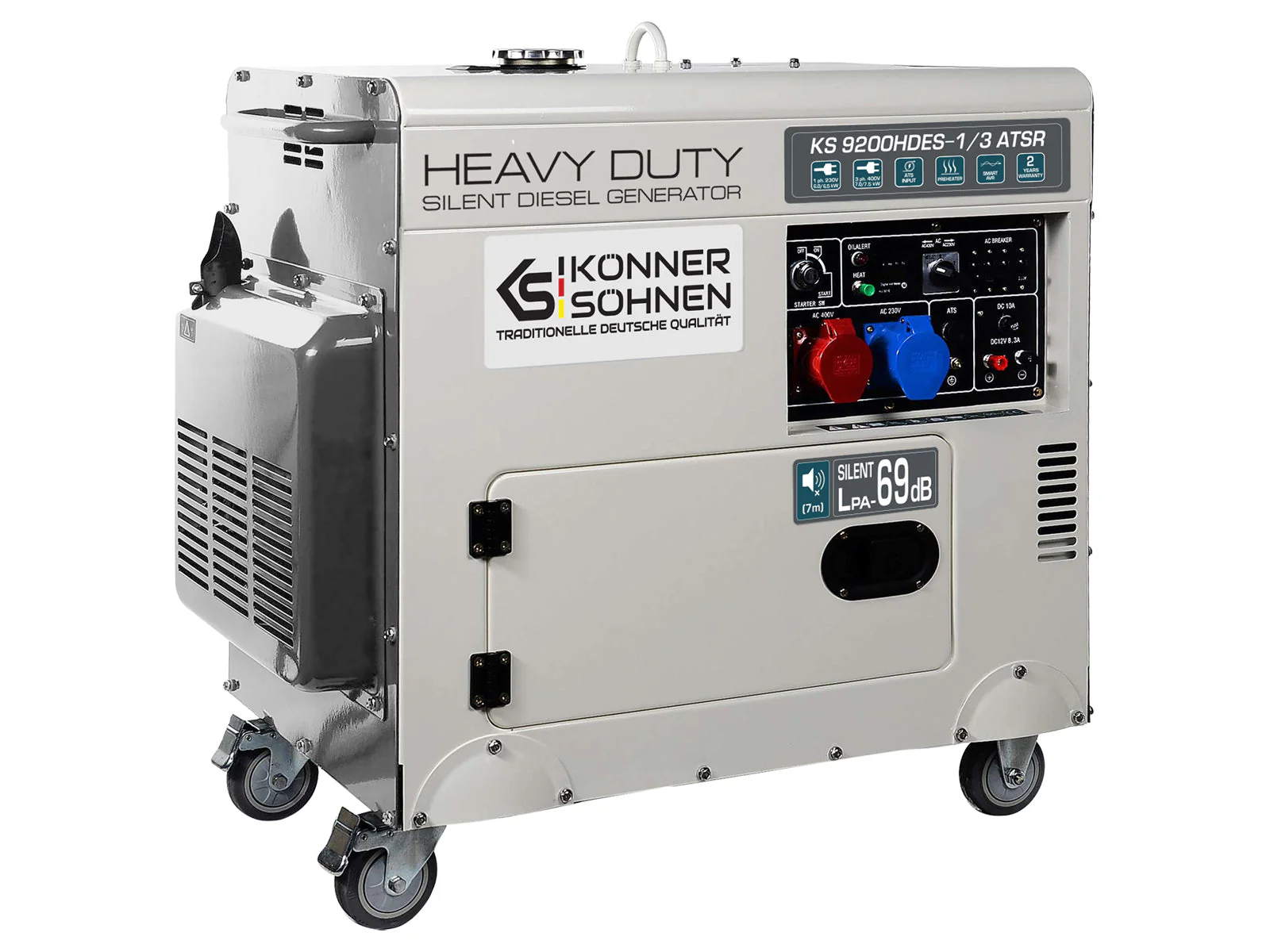 Generator insonorizat diesel Konner & Sohnen KS 9200HDES-1/3 ATSR (EURO V), 6.5 kW (230V), 7.5 kW (400V), AVR, pornire electrica [10]