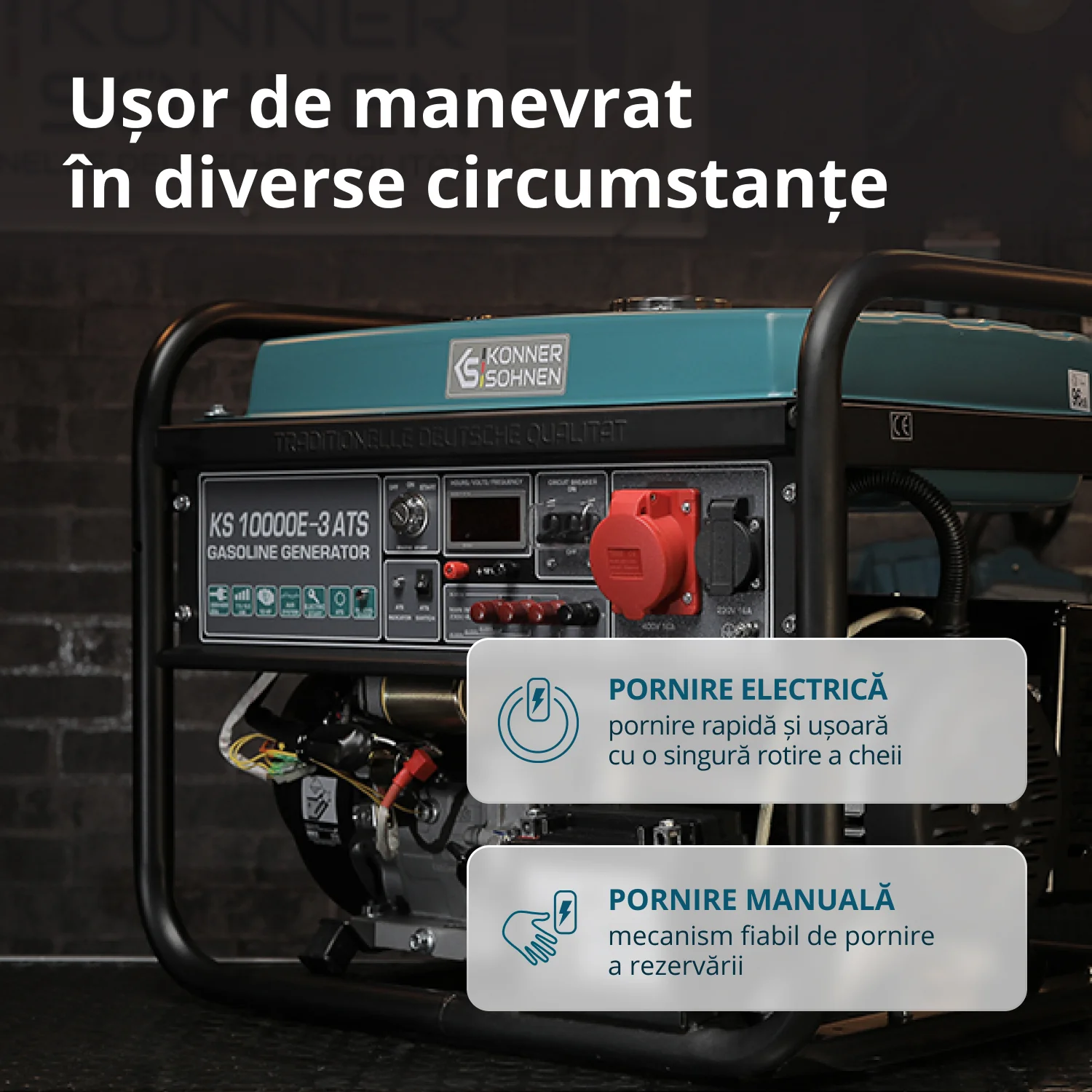 Generator pe benzina Konner & Sohnen KS 10000E-3 ATS, 8 kW, trifazat, pornire electrica, panou ATS integrat [4]
