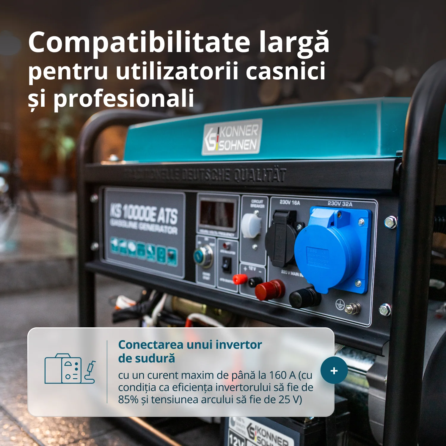 Generator pe benzina Konner & Sohnen KS 10000E ATS, 8 kW, monofazat, pornire electrica, panou ATS integrat [7]