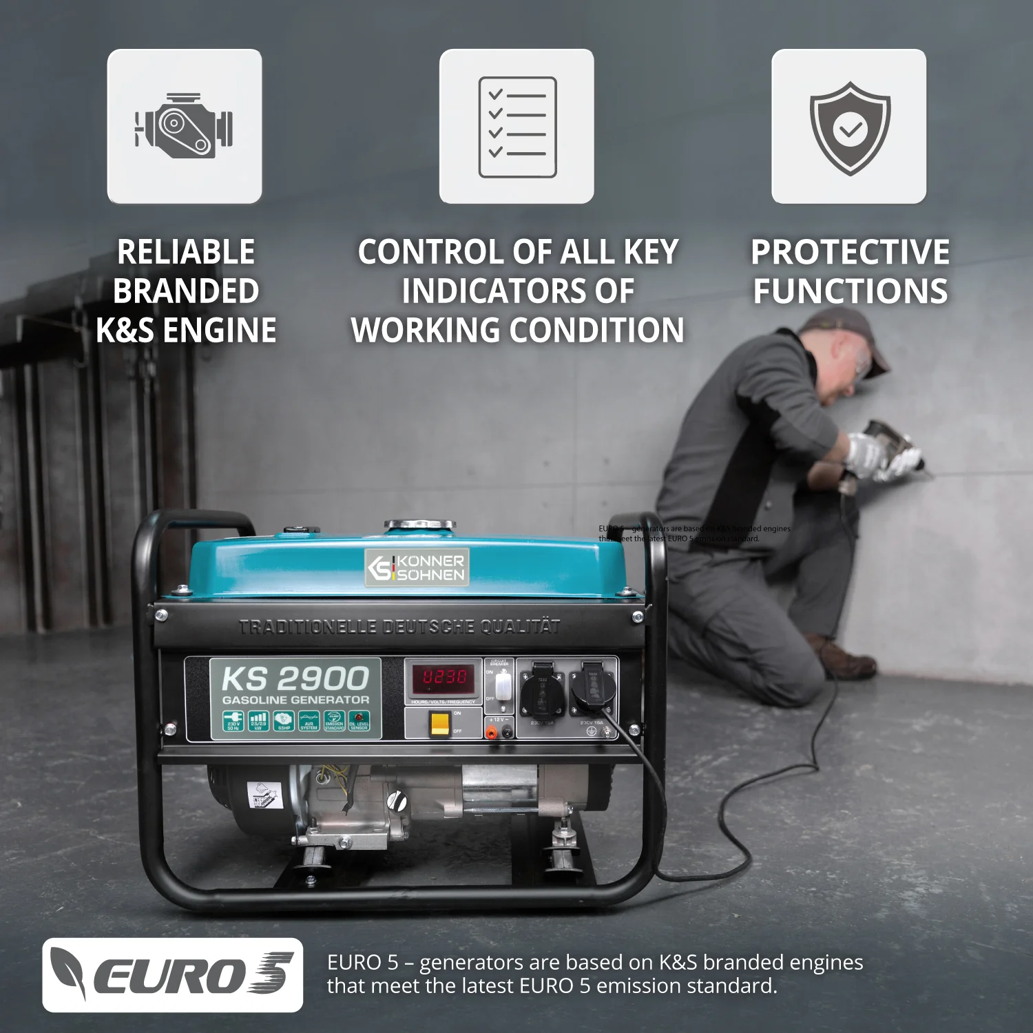 Generator pe benzina Konner & Sohnen KS 2900, 2.9 kW, monofazat [4]