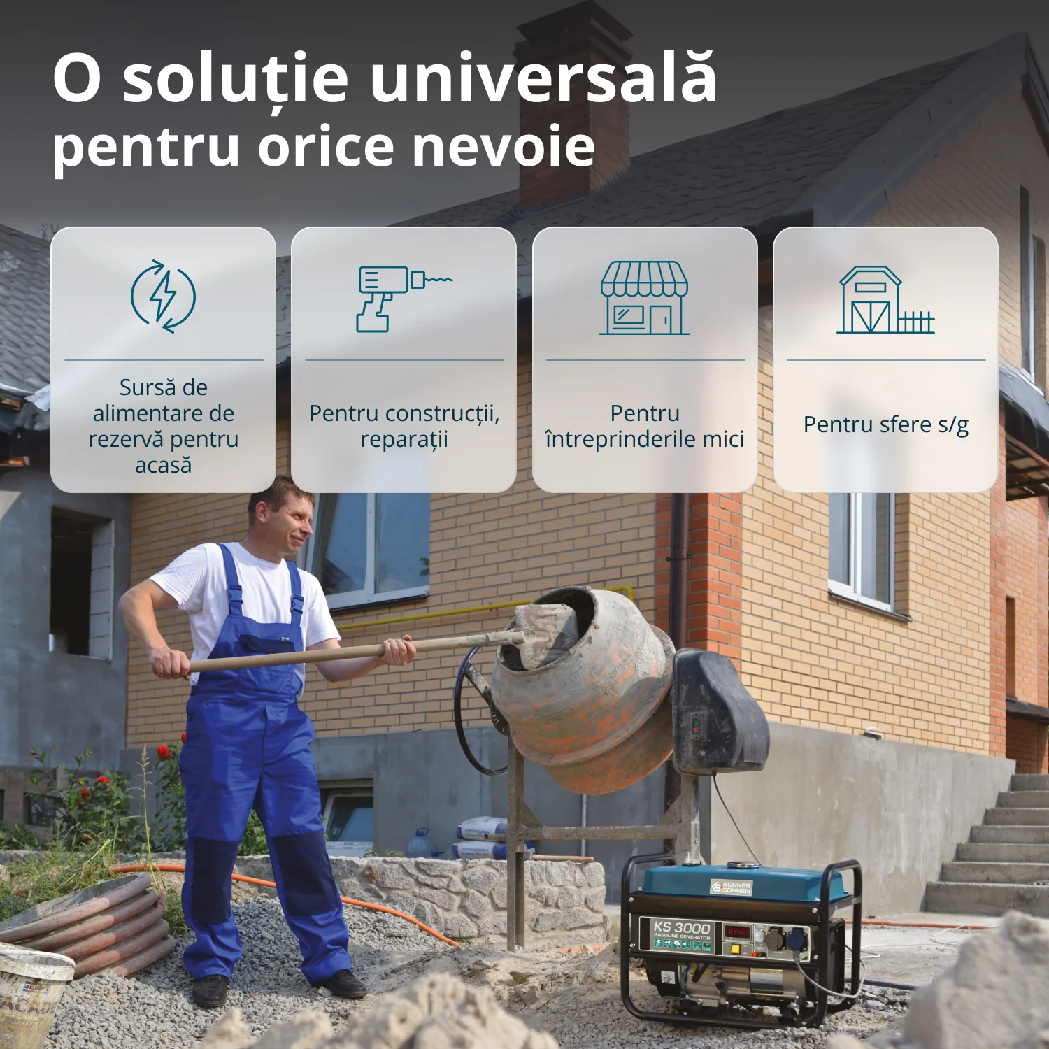 Generator pe benzina Konner & Sohnen KS 3000, 3 kW, monofazat [4]