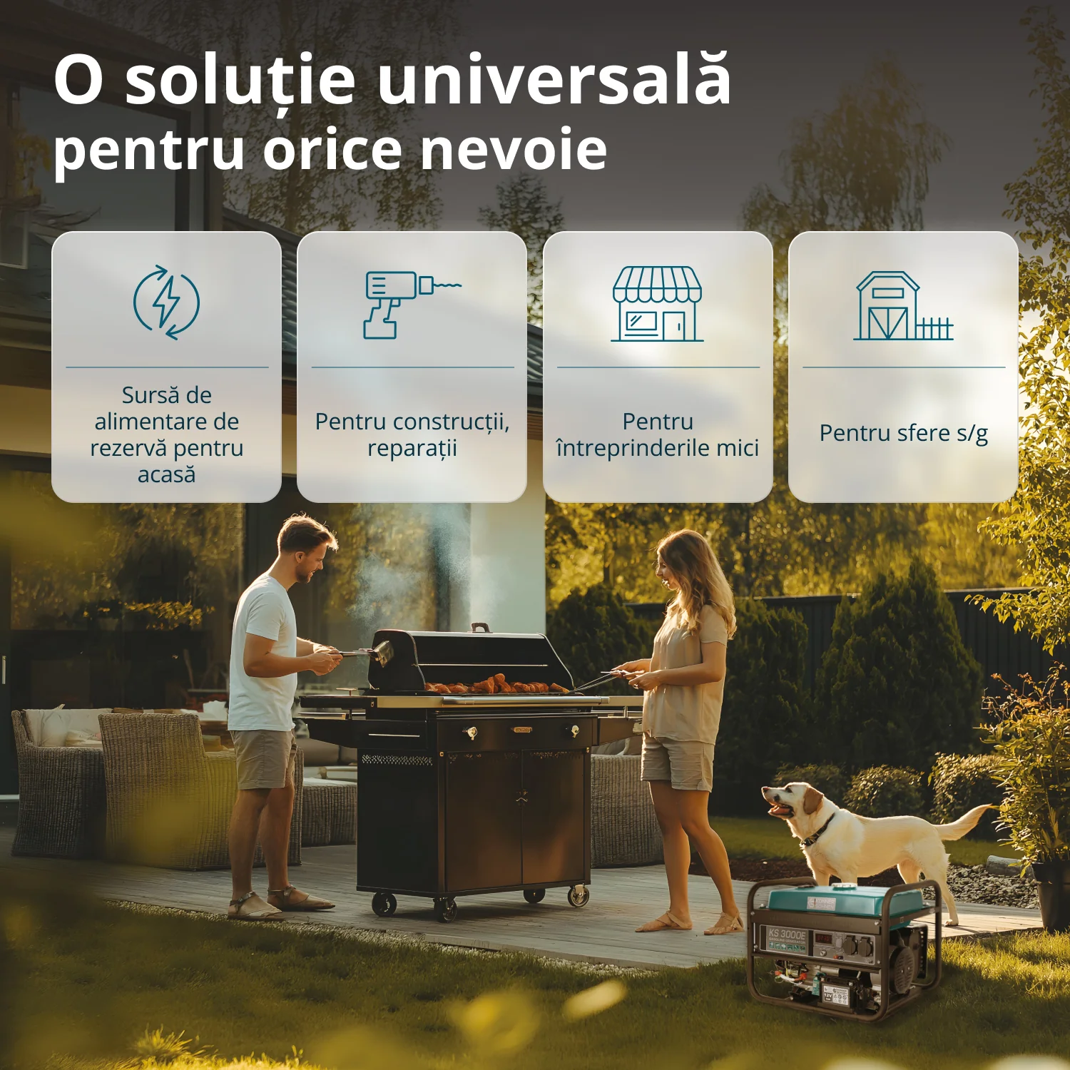 Generator pe benzina Konner & Sohnen KS 3000E, 3 kW, monofazat, pornire electrica [4]