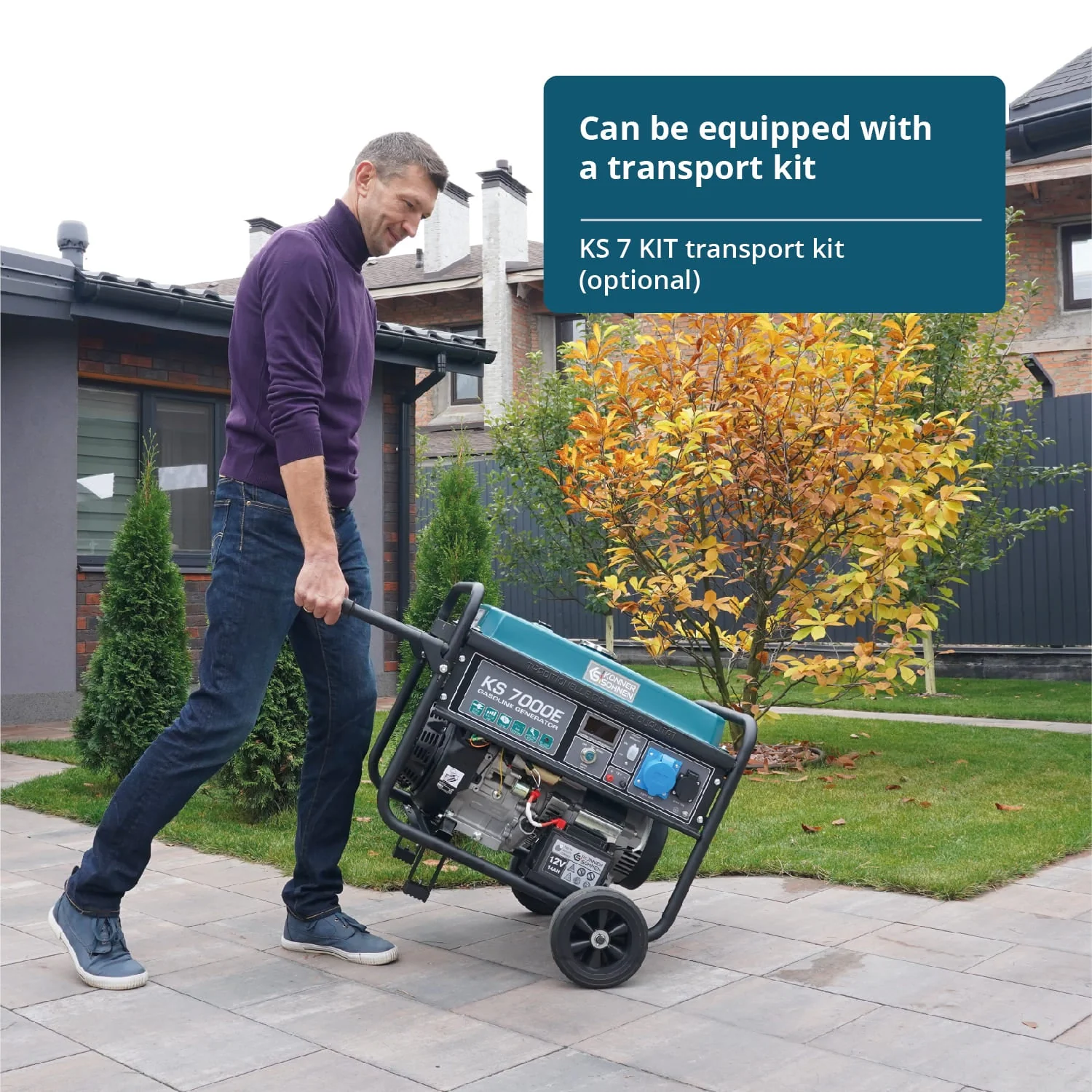 Generator pe benzina Konner & Sohnen KS 7000E, 5.5 kW, monofazat, pornire electrica [7]