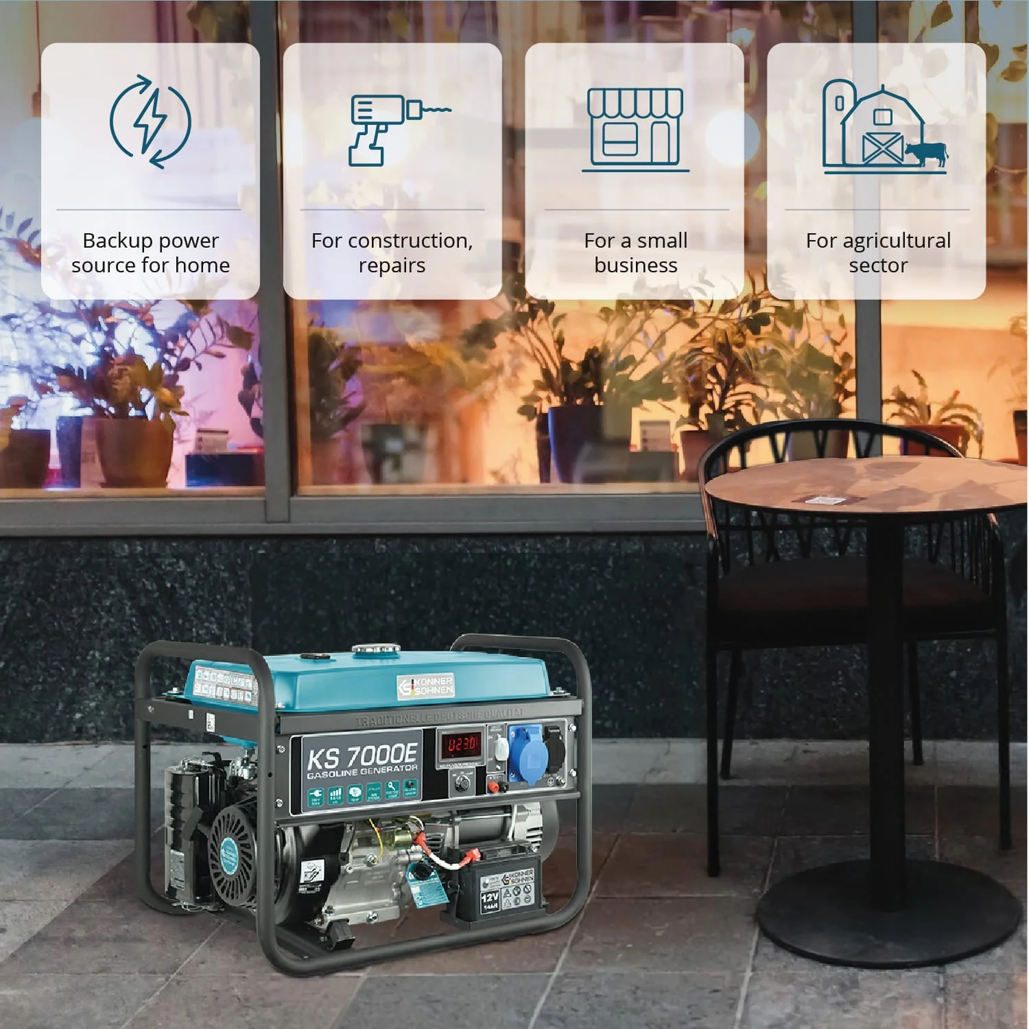 Generator pe benzina Konner & Sohnen KS 7000E, 5.5 kW, monofazat, pornire electrica [6]