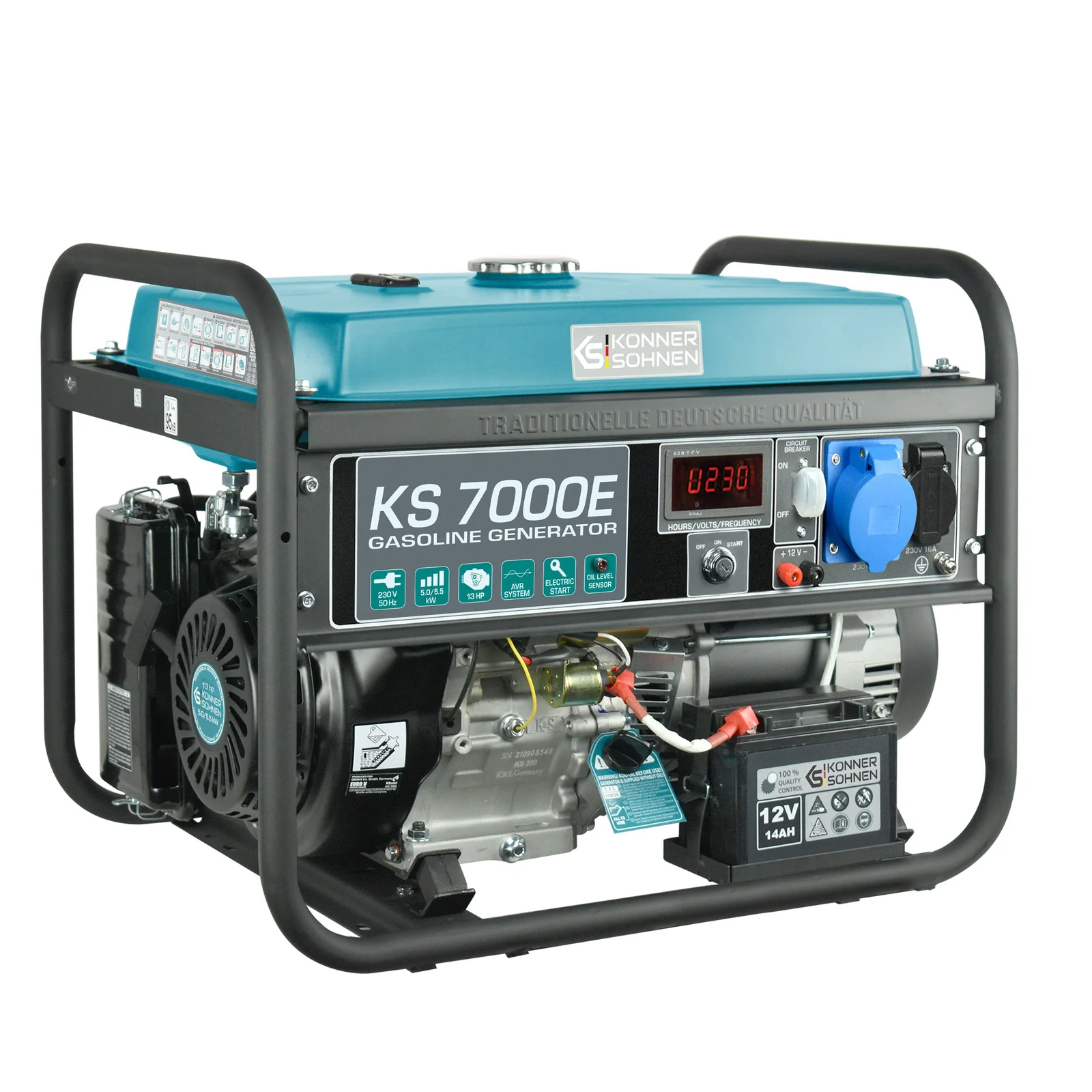 Generator pe benzina Konner & Sohnen KS 7000E, 5.5 kW, monofazat, pornire electrica [10]