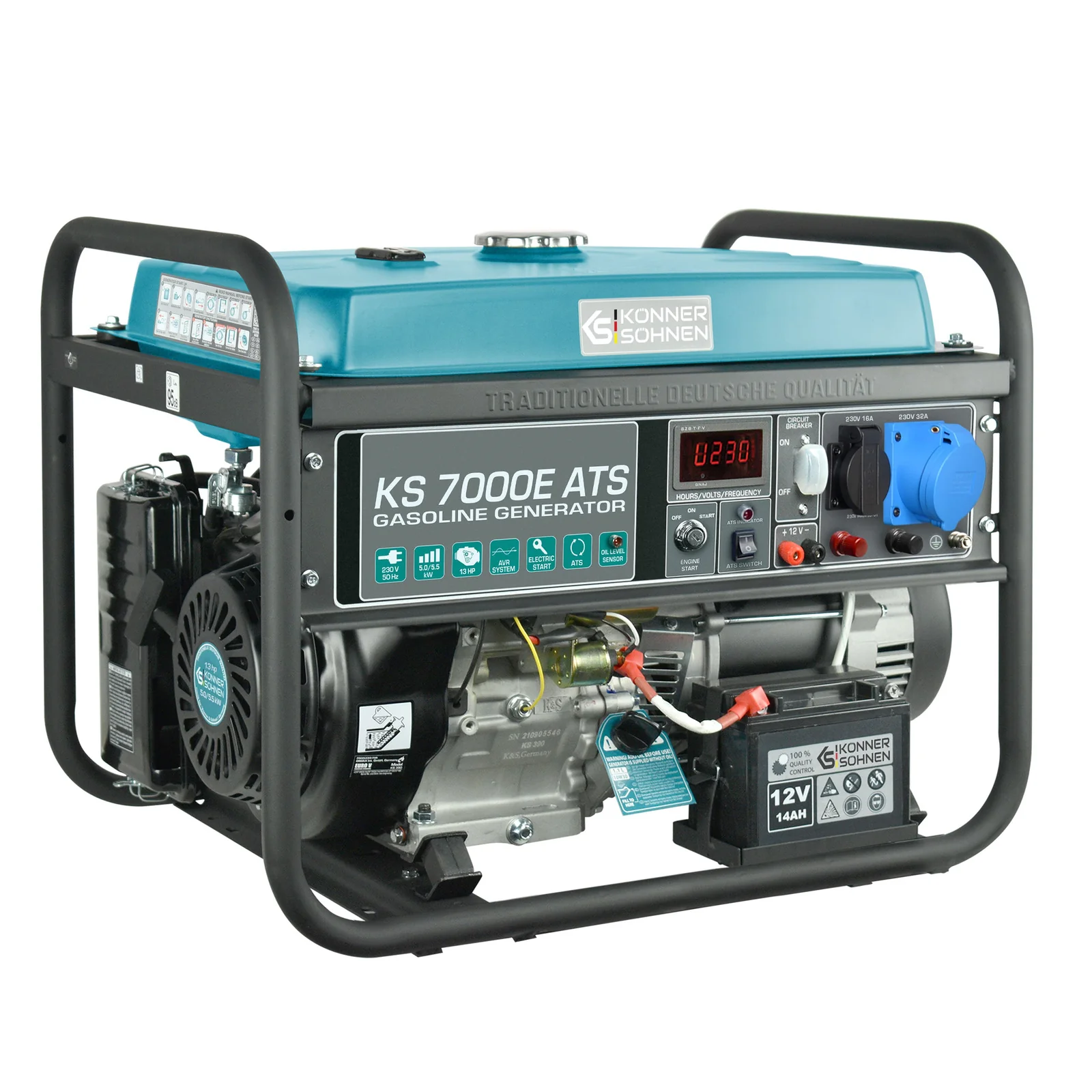 Generator pe benzina Konner & Sohnen KS 7000E ATS, 5.5 kW, monofazat, pornire electrica, panou ATS integrat [11]