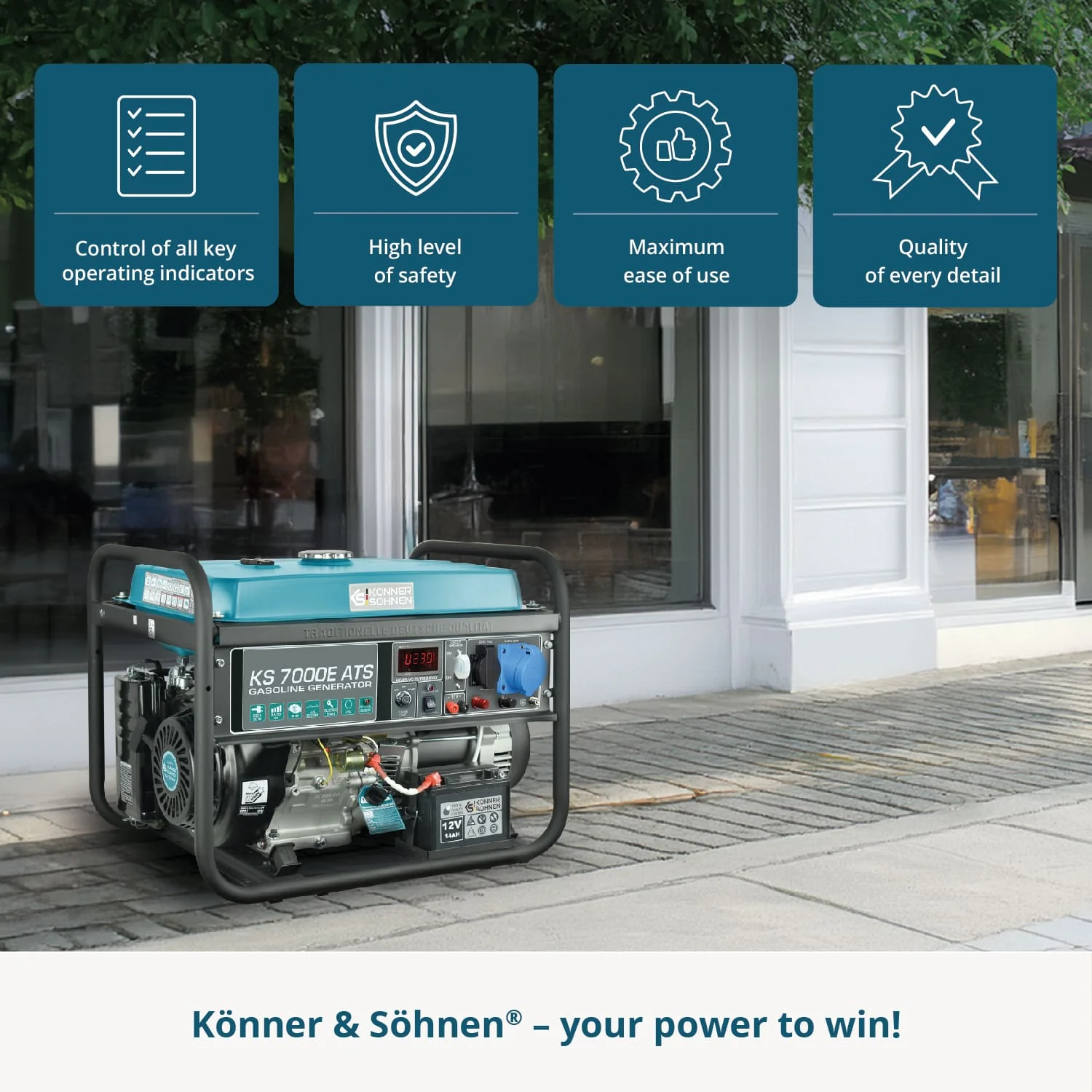 Generator pe benzina Konner & Sohnen KS 7000E ATS, 5.5 kW, monofazat, pornire electrica, panou ATS integrat [7]