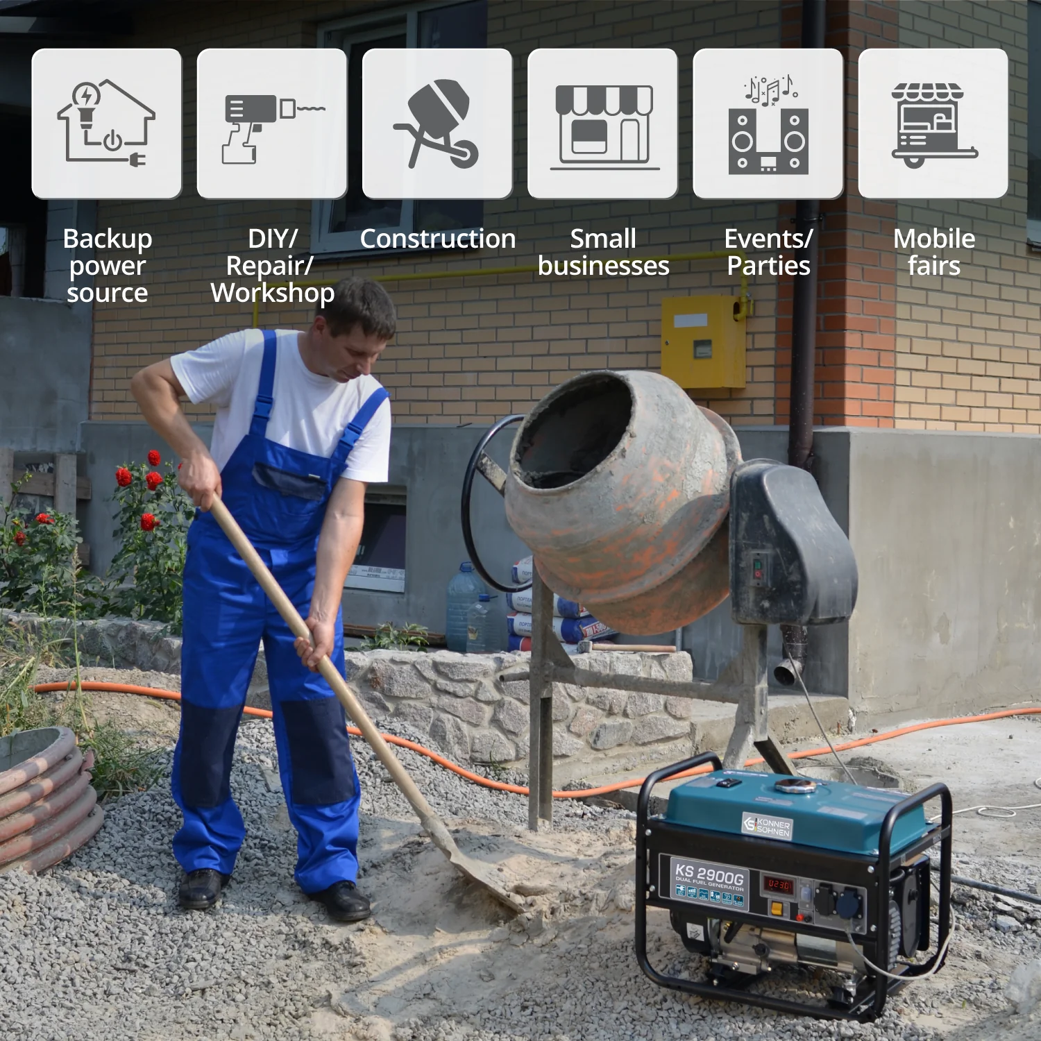 Generator pe GPL/benzina Konner & Sohnen KS 2900G, 2.9 kW, monofazat [13]