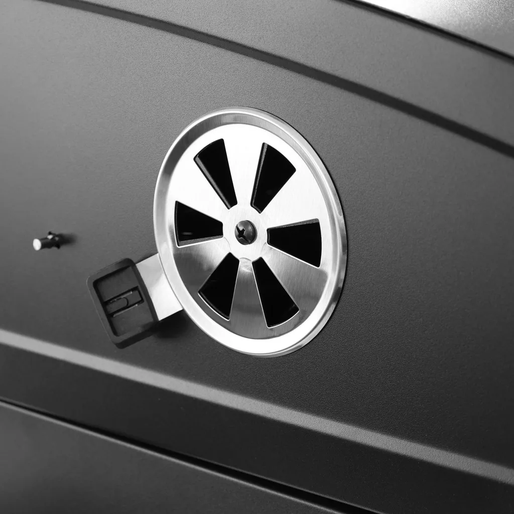 Gratar de gradina, cu carbune HECHT CALIFORNIA, otel, roti transport, 2 rafturi lemn [14]