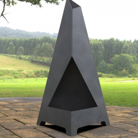 Incalzire si Climatizare - Incalzitor de terasa/gradina, Triangular Pyramid KRO-1071, Otel, Negru, 1200 x 700 x 700 mm, grosime 3 mm