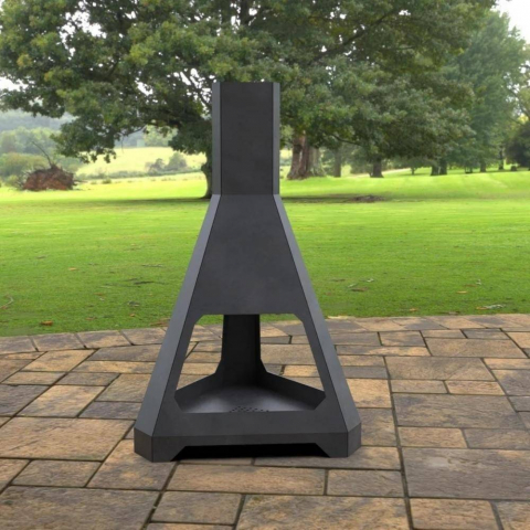 Incalzire si Climatizare - Incalzitor pentru terasa/gradina, Hexagon Fire Pit KRO-1075, Otel, Negru, 1158 x 725 mm, grosime 3 mm