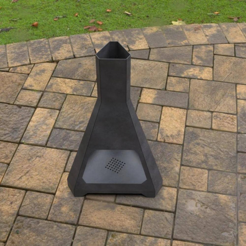 Incalzitor pentru terasa/gradina, Hexagon Fire Pit KRO-1075, Otel, Negru, 1158 x 725 mm, grosime 3 mm [2]