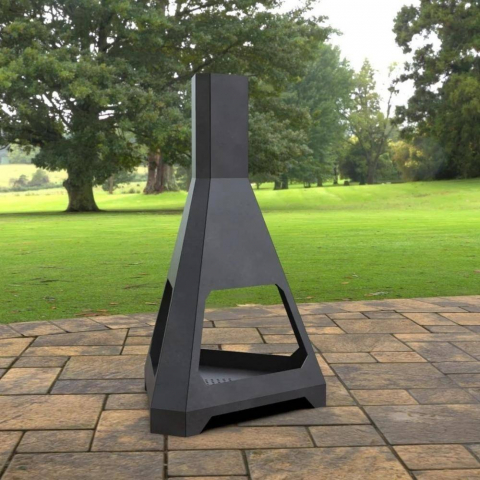 Incalzitor pentru terasa/gradina, Hexagon Fire Pit KRO-1075, Otel, Negru, 1158 x 725 mm, grosime 3 mm [1]