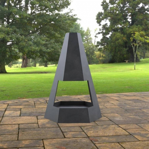 Incalzire si Climatizare - Incalzitor pentru terasa/gradina, Pyramid Hexagon Double KRO-1079, Otel, Negru, 1200 x 700 x 813 mm, grosime 3 mm