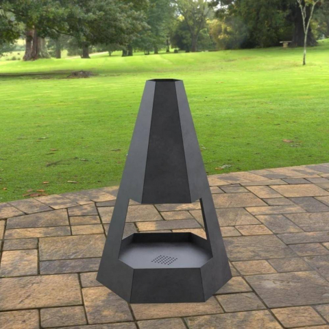 Incalzitor pentru terasa/gradina, Pyramid Hexagon Double KRO-1079, Otel, Negru, 1200 x 700 x 813 mm, grosime 3 mm [2]
