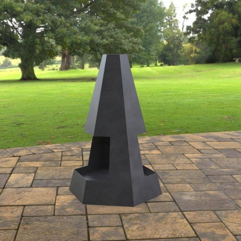 Incalzitor pentru terasa/gradina, Pyramid Hexagon Double KRO-1079, Otel, Negru, 1200 x 700 x 813 mm, grosime 3 mm [4]